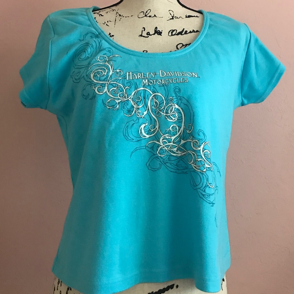 Harley Davidson XL turquoise shirt